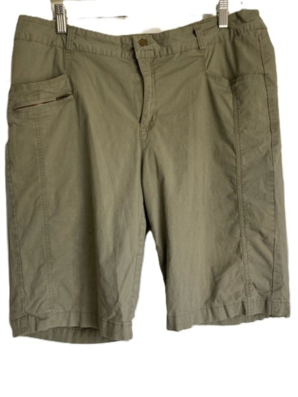 CARIBBEAN JOE Olive Green Bermuda Shorts Women's Plus Size 16